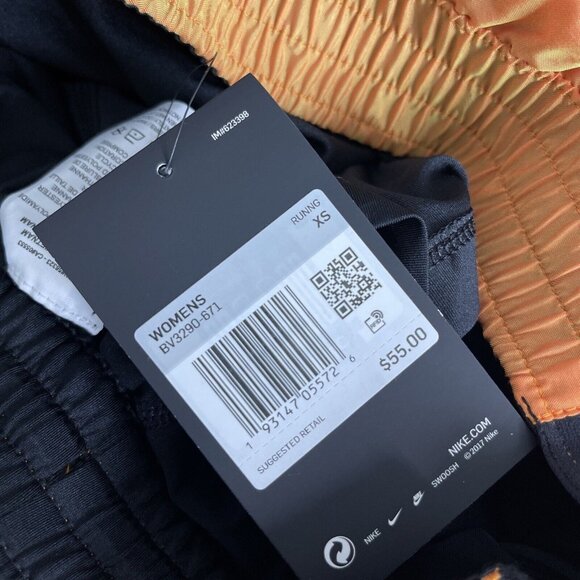 NIKE Tennis Shorts Women Extra Small Tempo Lux Running DRI FIT Orange BV3290-671 - Picture 11 of 13